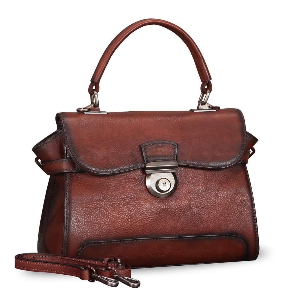 1491 Leather Satchel Crossbody Bags Handmade Vintage Top Handle Handbags